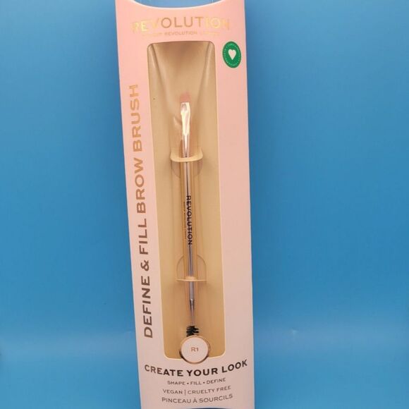 SEALED Revolution R1 Define & Fill Brow Brush with Spoolie - Anti-Bacterial - Picture 1 of 5